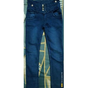 High-Waisted Denim Jeans