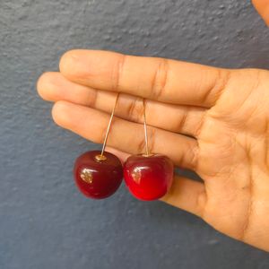 Burgandy Red Cherry Earrings