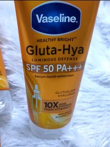 Vaseline Gluta Hya - Antioxidant SPF 50 PA+++ Sunscreen for Face &amp; Body | Glutathione &amp; Hyaluronic Acid infused Sunscreen 175 ML