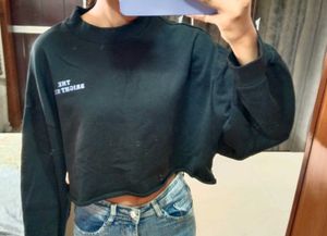 Zudio cropped back print sweatshirt