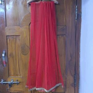 Elegant Red Embroidered Anarkali Suit