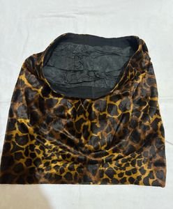 Leopard Print Satin Skirt