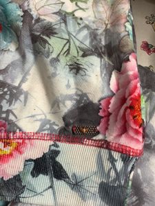 Woollen Floral Printed Top For Winter