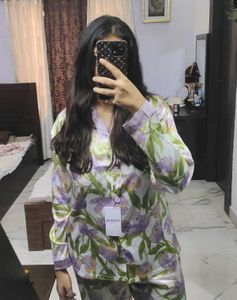 Luxurious Satin Floral Pyjama Set