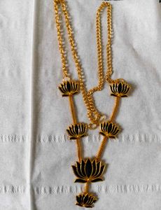 Lotus Motif Statement Necklace - Unused
