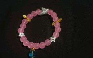 Pink Beaded Charm Bracelet