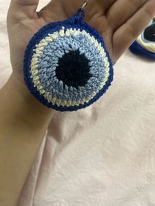 Crochet Evil Eye Keychain