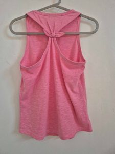 Casual Y2K Pink Tank Top With Bow