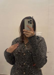 white and black sweater very warm