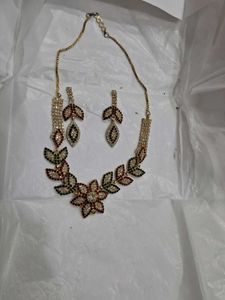 kashmiri Elegant Embroidered Suit With Necklace