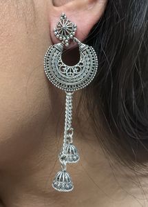 Silver Jhumka Earrings