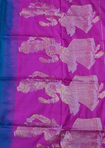 Elegant Pink &amp; Blue Uppada Silk Saree