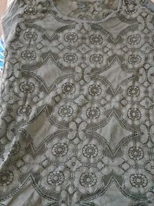 Gray Lace Top