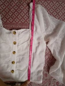 White Button-Up Crop Top