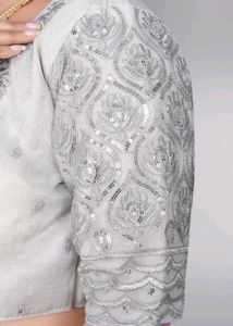 Silver Embellished Blouse