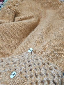 Cozy Knit Poncho with Fringe