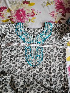 Self Weaved Embroidered Kurti