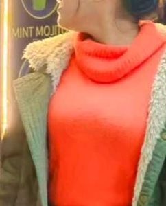 Orange Turtleneck Sweater