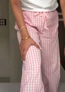 Pink Gingham Pajama Pants