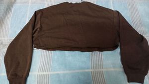 H&amp;M Brown Cropped Sweatshirt