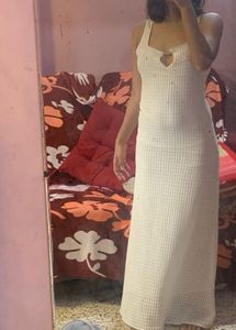 White Knit Maxi Dress