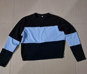 Black And Light Blue Block Top