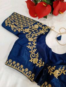 Embroidered Blue Blouse