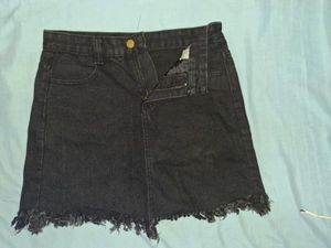 Black Denim Skirt