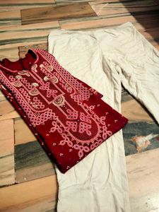 Printed Jaipuri Kurta With Pant For Girls And Wome