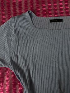 Blue Ribbed Top