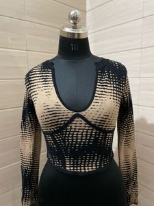 Corset  Sweater Jumpsuit - Taupe/combo