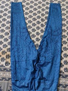 Blue Patterned Athletic Leggings