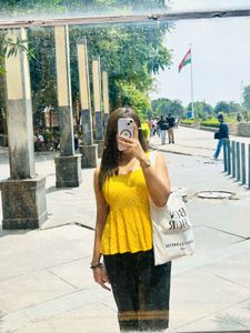 Bright Yellow Sleeveless Kurti – College Wear