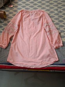 Peach Embroidered Top