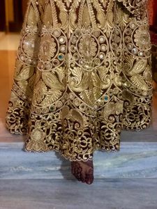 Maroon Golden Heavy Bridal Lehenga