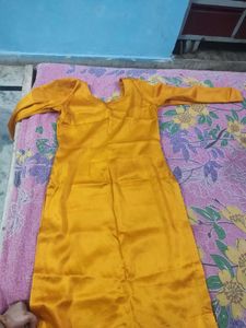 Chic Mustard Embroidered Kurta