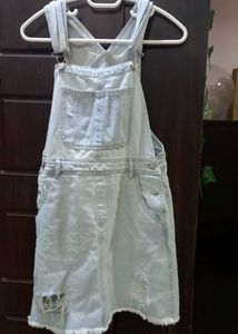 Denim Skirt Overalls