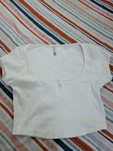 New Me White Crop Top