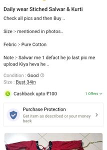 3 - Stitched Cotton Salwar Kurti - Daily Wear