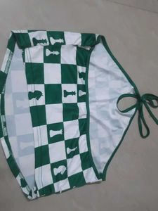 Green &amp; White Checkered Halter Top