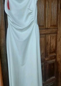 Elegant White Midi Dress – Size L (Never Worn)