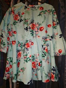 Floral Print Flared Sleeve Top 34 - 36 inches