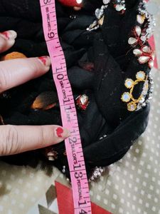 Unique Black &amp; Orange Embellished Textile