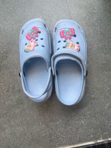 Cute Blue Clogs with Charms Size 38