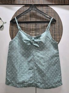 Mint Green Polka Spegitty Top
