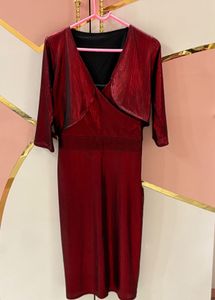 Red Metallic Bodycon Dress