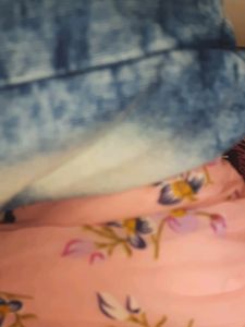 Floral Frock With Jeans Coat