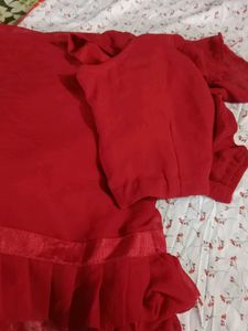 Red Georget Saree Blouse