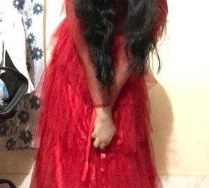 Red Ball Gown Perfect For Party And Functions