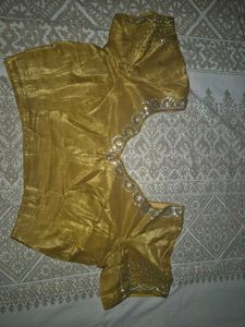 Mustard Embellished Saree with blouse
